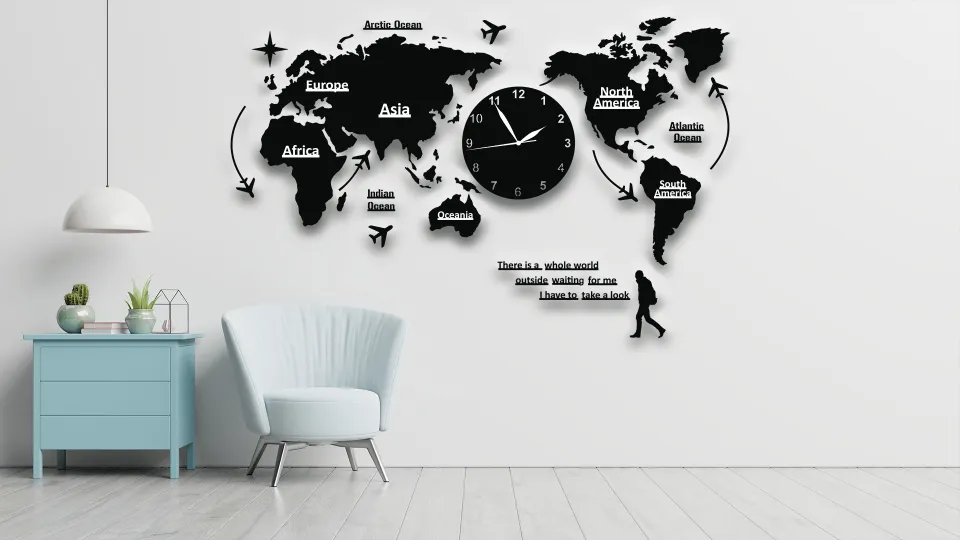 Map Wooden Clock - Image 3